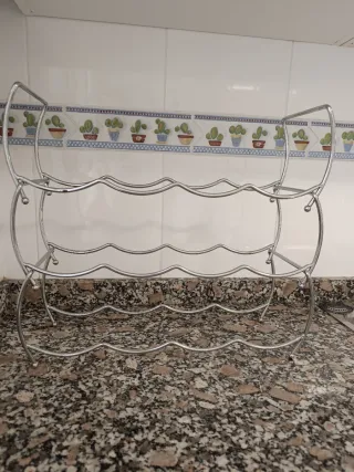 Botellero Metálico Plateado