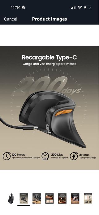 ProtoArc Ergonomic Mouse, EM11 NL Wireless Mini Ve