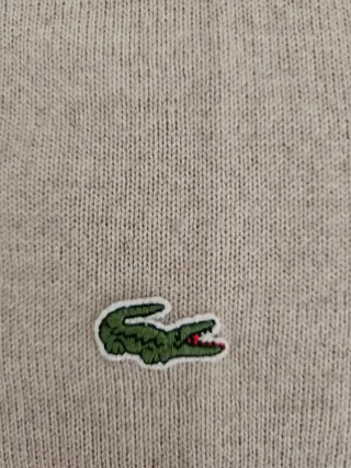 Suéter Lacoste V-Neck Beige Hombre