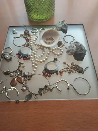 Conjunto Joyas Vintage Perlas y Conchoas