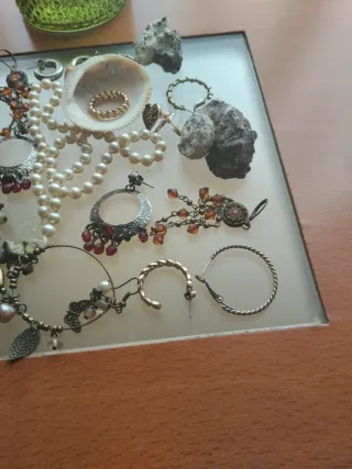 Conjunto Joyas Vintage Perlas y Conchoas