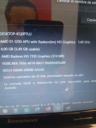 Portátil Lenovo Negro