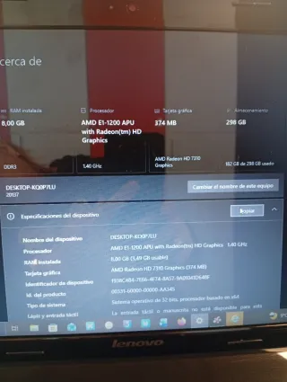 Portátil Lenovo Negro