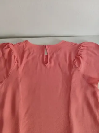 Blusa rosa lino manga corta