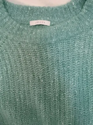 Jersey verde turquesa de mohair