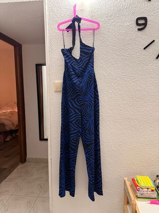 Mono estampado cebra azul y negro