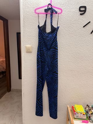 Mono estampado cebra azul y negro