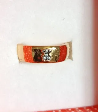 Anillo Oro Vermeil Oso Diamantes ver medida