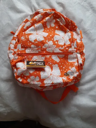 Mochila Angry Fish Naranja Flores