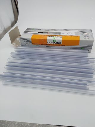 Durable 290919 Barra de sujeción A4, para aproximadamente 80 hojas, paquete de 25, transparente