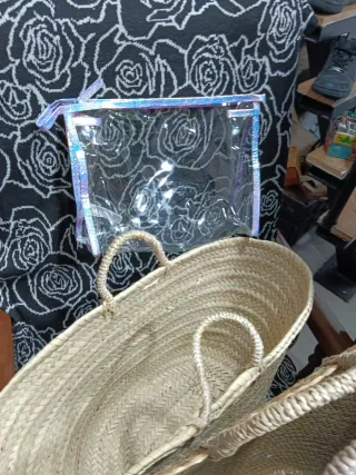 2 Cestas Mimbre Flamencos Decoración