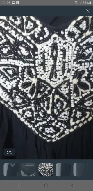 Vestido Negro Zara Pedrería