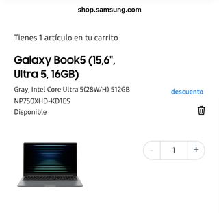 Samsung Galaxy Book5 15.6 Ultra 5 16GB 512GB