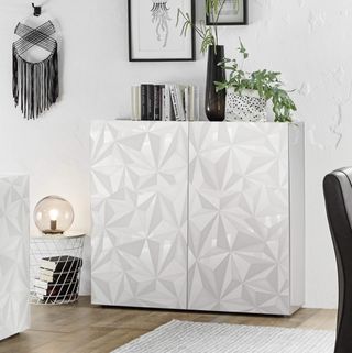 Credenza Design Moderna Bianco 121 cm Soggiorno