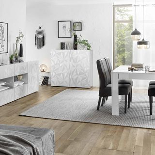 Credenza Design Moderna Bianco 121 cm Soggiorno