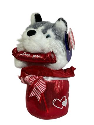 Peluche lupetto husky San Valentino