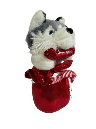 Peluche lupetto husky San Valentino