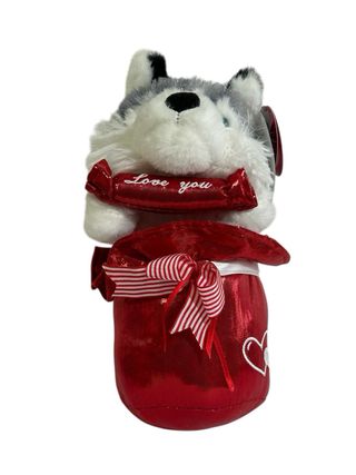 Peluche lupetto husky San Valentino