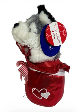 Peluche lupetto husky San Valentino