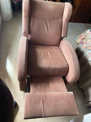 2 sillones reclinables manualmente tela marrón