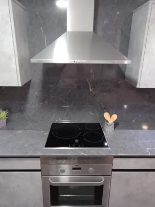 Cocina moderna mármol y metal