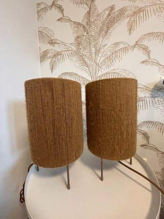 2 Lámparas de mesa cilíndrica