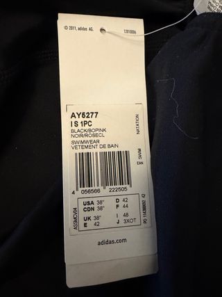 Bañador Adidas Negro y Rosa Talla 42 Nuevo!!
