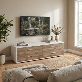 Mobile Porta TV Moderno 4 Cassetti 179 cm Marrone