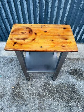 Mesa Auxiliar Industrial Madera y Metal