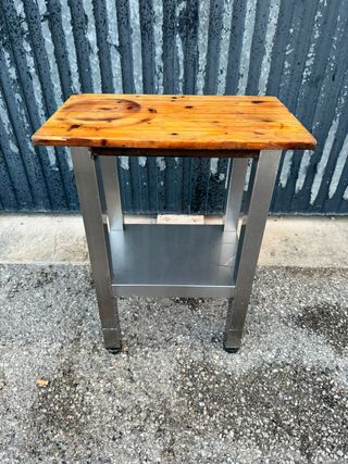Mesa Auxiliar Industrial Madera y Metal