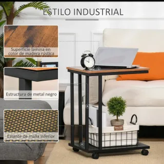 Mesa auxiliar C con ruedas