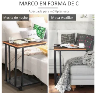 Mesa auxiliar C con ruedas