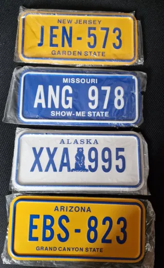 Targhe Auto USA - New Jersey, Missouri, Alaska, Ar