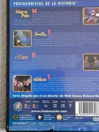 DVD INFANTIL 4 EN 1 MARCO POLO FRANKLIN MARIE CURI