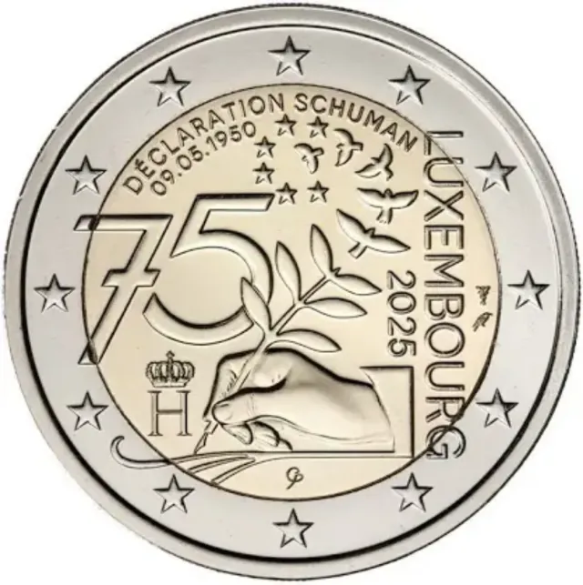 Luxemburgo 🇱🇺 2 euros 2025 - Declaración Schuman