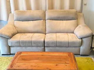 Conjunto de dos sofas beige/gris ,electrico