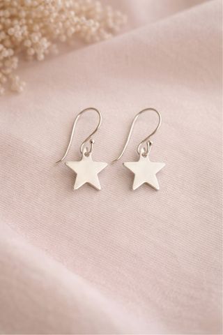 Pendientes estrella plata esterlina