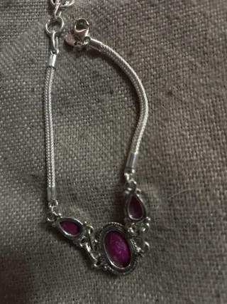 Pulsera Plata y Rubí