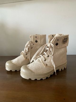 Scarponcini n.37 unisex tela grezza Made in Italy