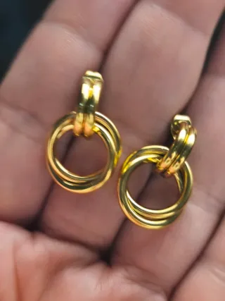 Pendientes Aro Doble Chapados Oro 18k