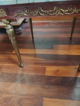 Mesa auxiliar vintage mármol y oro de mariner