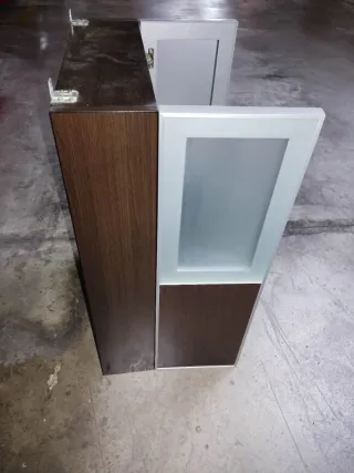 Armario baño wengue madera y cristal