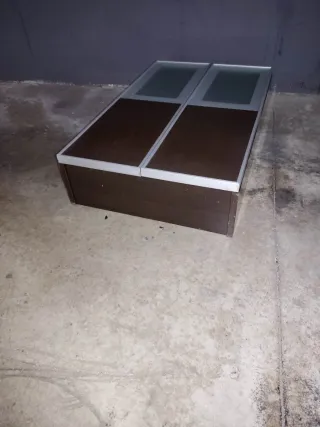 Armario baño wengue madera y cristal