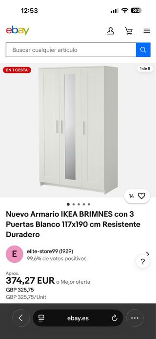 Armario IKEA BRIMNES Blanco 3 Puertas
