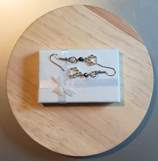 Pendientes acero antialergénico huella