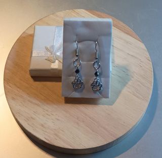 Pendientes acero antialergénico huella