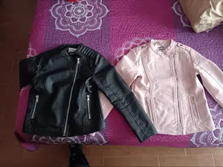 Chupa de cuero niña negra y rosa