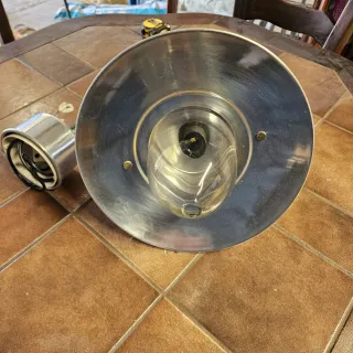 Lámpara colgante de metal plateado