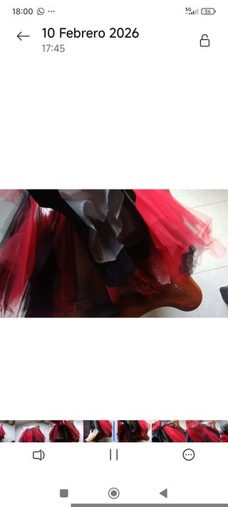 Conjunto Corsé y Falda Tutú Rojo y Negro