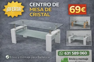 Mesa de centro de cristal
